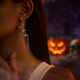 Dangly skeleton earrings with silver finish – Parker & Stone