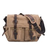Urban Explorer Canvas Leather Messenger Bag