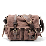 Urban Explorer Canvas Leather Messenger Bag