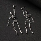 Dangly skeleton earrings with silver finish – Parker & Stone
