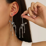 Dangly skeleton earrings with silver finish – Parker & Stone