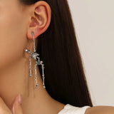 Dangly skeleton earrings with silver finish – Parker & Stone