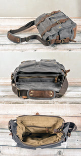 Urban Explorer Canvas Leather Messenger Bag