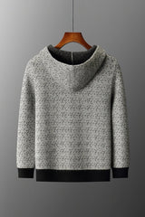 Cashmere Hatched Knit Hoodie