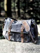 Urban Explorer Canvas Leather Messenger Bag