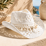 Isabella Shell-Woven Straw Hat