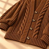Rosalind Cable-Knit Button-Front Cardigan