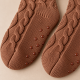 Odette Cable-Knit Fleece-Cuff Slipper Socks