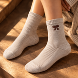 Bellissima Ribbed Knit Bow Socks