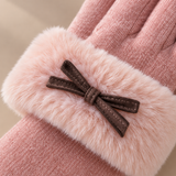 Clara Bow-Cuff Fleece Gloves