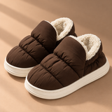 Nora Quilted Fleece-Lined Platform Slippers