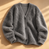 Imogen Brushed-Knit V-Neck Button Cardigan