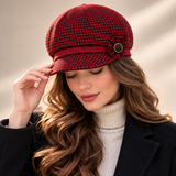 Odessa Houndstooth Wool-Blend Cap