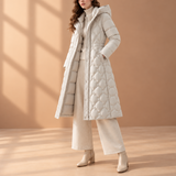 Delphine Quilted Hooded Long Puffer Coat