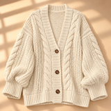 Rosalind Cable-Knit Button-Front Cardigan