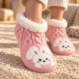 Odette Cable-Knit Critter Slipper Socks