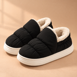 Nora Quilted Fleece-Lined Platform Slippers