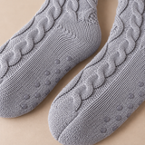 Odette Cable-Knit Fleece-Cuff Slipper Socks