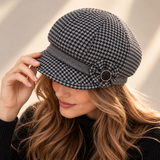 Odessa Houndstooth Wool-Blend Cap