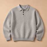 Rafferty Chevron-Knit Polo Collar Sweater