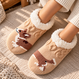 Odette Cable-Knit Critter Slipper Socks