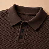 Rafferty Chevron-Knit Polo Collar Sweater