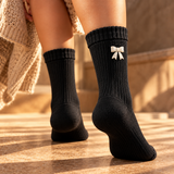 Bellissima Ribbed Knit Bow Socks