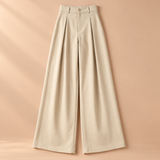 Imogen Pleated Wide-Leg Tailored Trousers