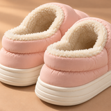 Nora Quilted Fleece-Lined Platform Slippers