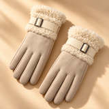 Marisol Suede-Look Fleece-Cuff Gloves