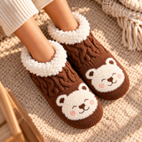 Odette Cable-Knit Critter Slipper Socks