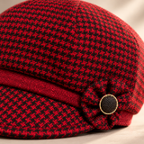 Odessa Houndstooth Wool-Blend Cap