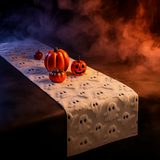 Halloween table runner with pumpkin and ghost pattern