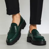 Genuine Leather Double Monk Loafer