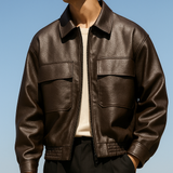 Valiant Leather Bomber Jacket