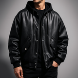 Valiant Leather Hoodie