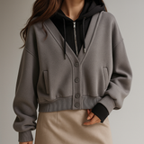 College Cozy Cropped Hoodie