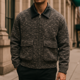 Melange Knit Bomber