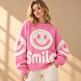 Willa Smiley-Motif Crew-Neck Knit Jumper