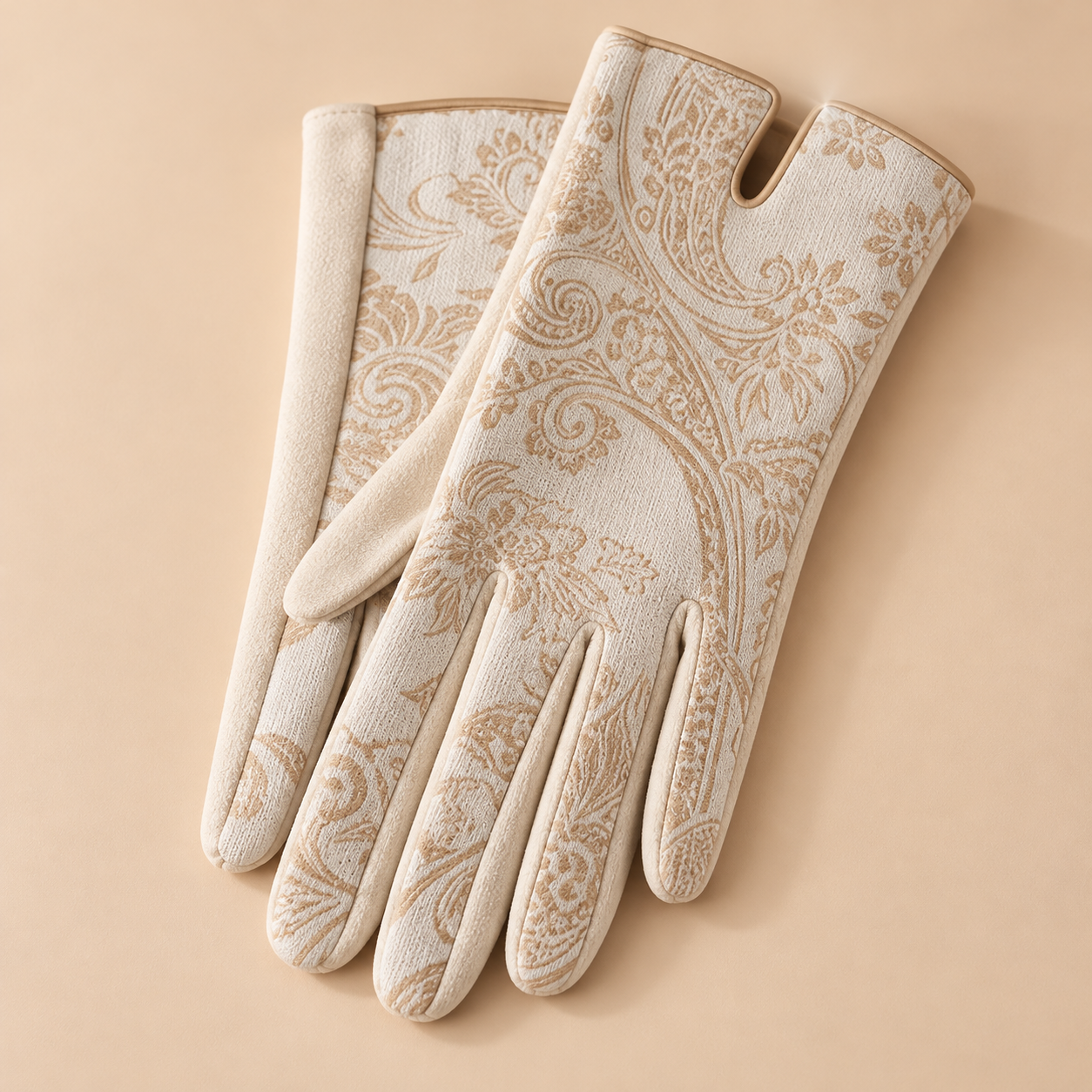 Verena Jacquard Paisley-Pattern Wrist Gloves – Parker & Stone
