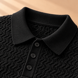 Rafferty Chevron-Knit Polo Collar Sweater
