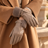 Bianca Faux-Leather Shearling Gloves