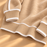 Thea Piped-Trim Raglan Roll-Neck Jumper