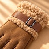 Marisol Suede-Look Fleece-Cuff Gloves