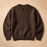 Heath Textured-Knit Henley Neck Sweater