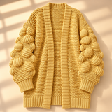 Fenella Bobble-Sleeve Open-Front Cardigan