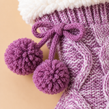 Linnea Cable-Knit Fleece-Lined Slipper Socks