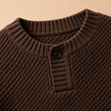 Heath Textured-Knit Henley Neck Sweater