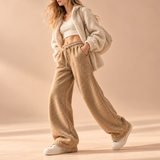 Harriet Sherpa Fleece Wide-Leg Trousers