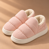Nora Quilted Fleece-Lined Platform Slippers